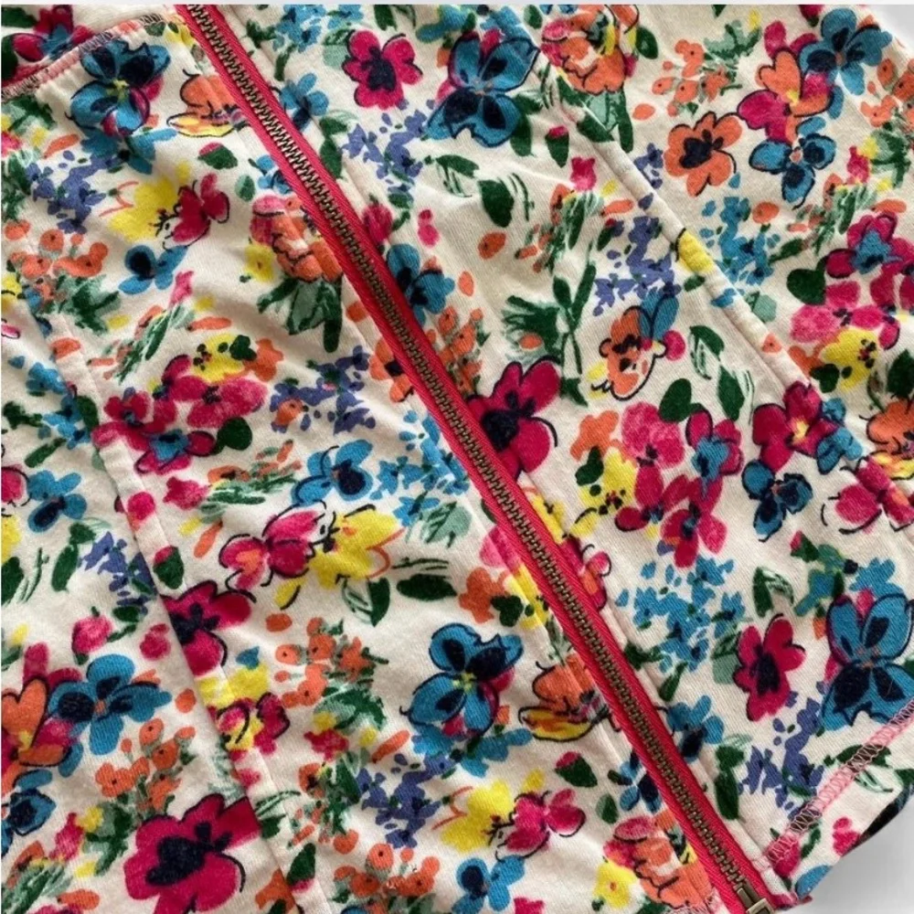 Hollister Floral Zip Up Bustier Tube Top - Pink and Yellow - Size xs - Picture 3 of 8